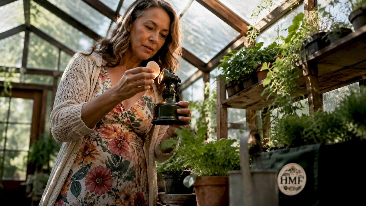 Woman checking fertile egg quality with flashlight